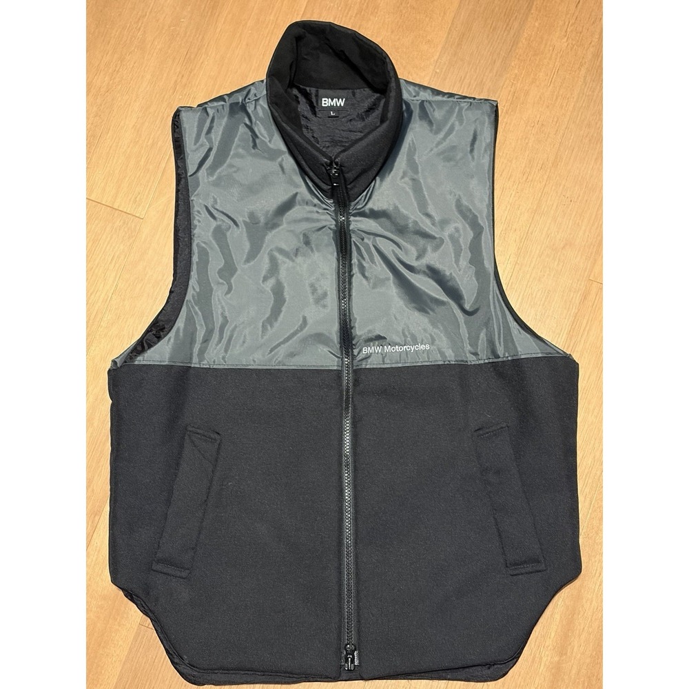 BMW Motorcycles Motorsports Heated Vest Womens Large 12v Black Gray Zippers EUC
